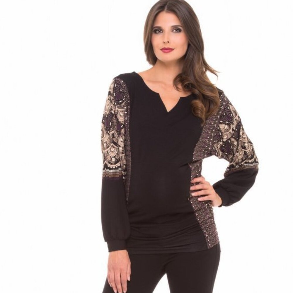 Olian Maternity Camila V-Neck Top NWT